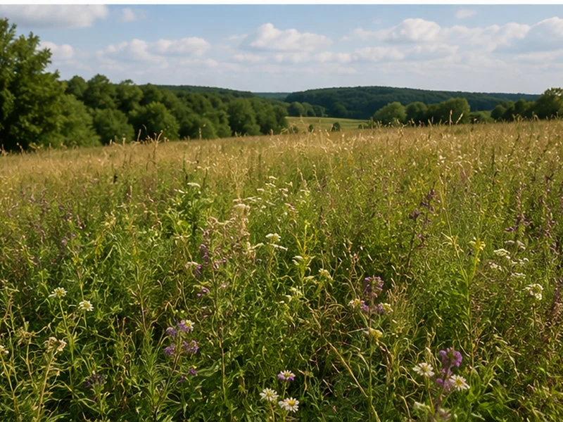 Mixed meadow biomass before harvest